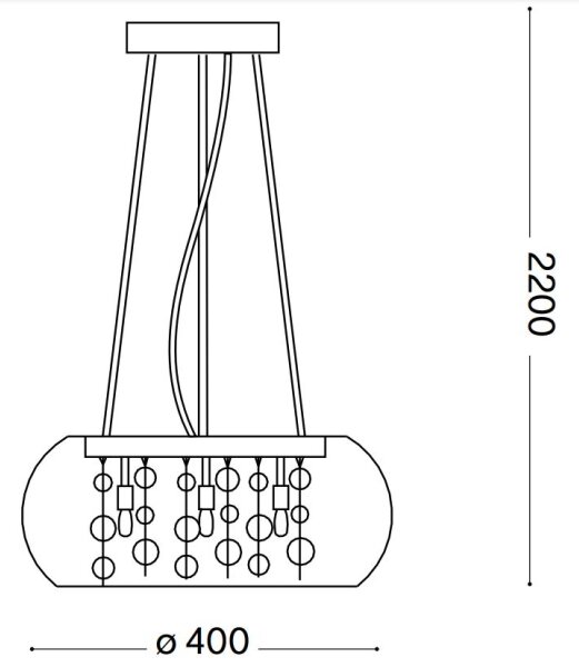 Lustră pe cablu Ideal Lux AUDI 5xG9/40W/230V transparent