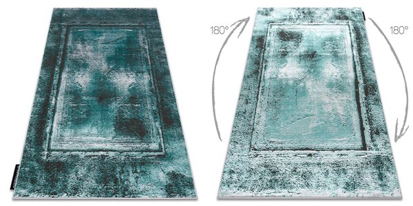 Covor DE LUXE modern 634 Cadru vintage - structural verde / antracit