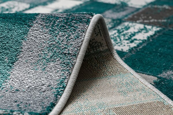 Covor DE LUXE modern 6768 Geometric - structural verde / antracit