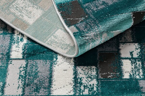 Covor DE LUXE modern 6768 Geometric - structural verde / antracit