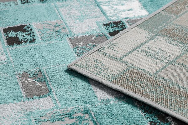 Covor DE LUXE modern 6768 Geometric - structural verde / antracit