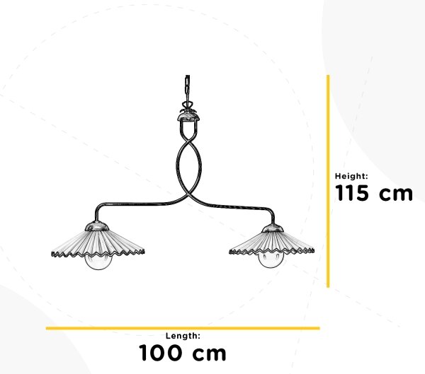 Lustră pe lanț ONLI ROSINA 2xE27/22W/230V bronz