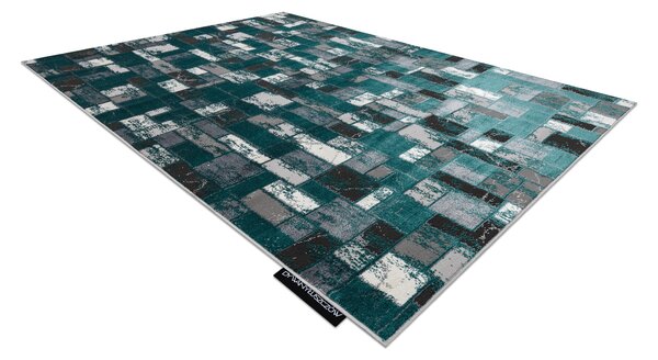 Covor DE LUXE modern 6768 Geometric - structural verde / antracit