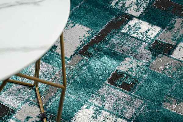 Covor DE LUXE modern 6768 Geometric - structural verde / antracit