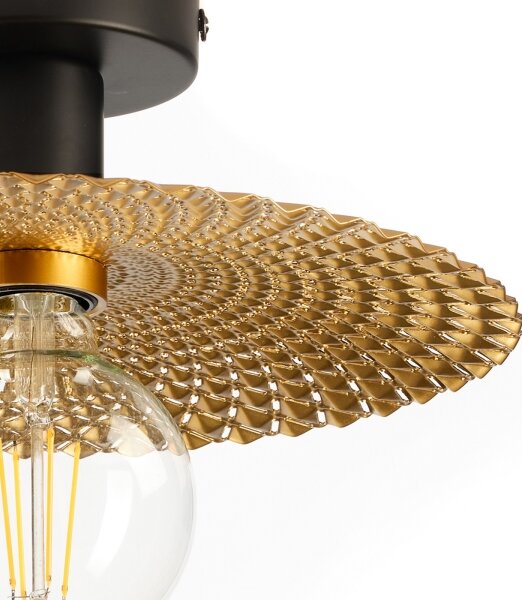 Plafonieră ONLI GOLDEN 1xE27/22W/230V d. 28 cm auriu/negru