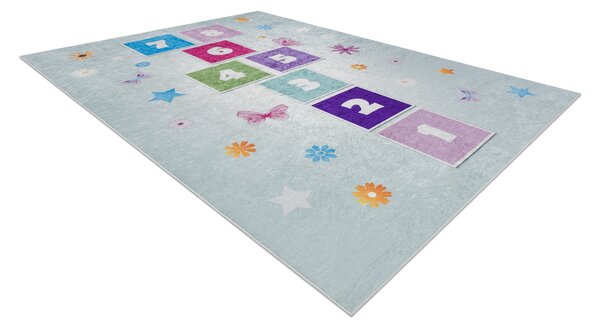 BAMBINO 1075 covor lavabil Grădină hopscotch, numere pentru copii anti-alunecare - verde