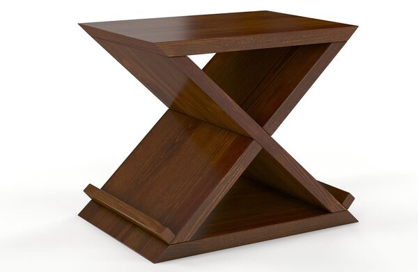 Noptieră lemn masiv TerraCraft 1 Sertar Pin, 42 × 35 × 40 cm - Wenge