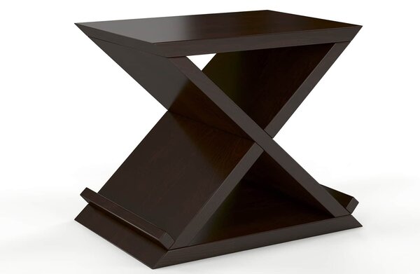 Noptieră lemn masiv TerraCraft 1 Sertar Pin, 42 × 35 × 40 cm - Wenge