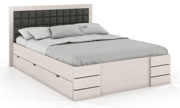 Pat lemn masiv Tapițat TerraCraft cu sertar Personalizabil Model 1 - 120x200, Fara