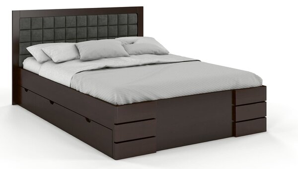 Pat lemn masiv Tapițat TerraCraft cu sertar Personalizabil Model 1 - 120x200, Fara