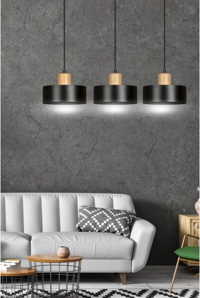 Lustră pe cablu TORIN 3xE27/15W/230V negru