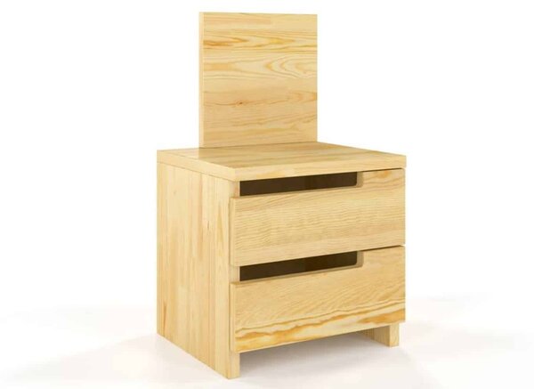 Noptieră lemn masiv TerraCraft 2 Sertare Pin, 40 × 35 × 66 cm - Wenge