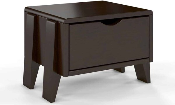 Noptieră lemn masiv TerraCraft 1 Sertar Pin, 45 × 35 × 32 cm - Nuc
