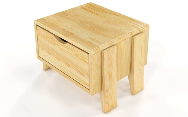 Noptieră lemn masiv TerraCraft 1 Sertar Pin, 45 × 35 × 32 cm - Nuc