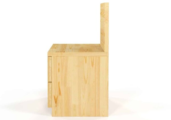 Noptieră lemn masiv TerraCraft 2 Sertare Pin, 40 × 35 × 66 cm - Wenge