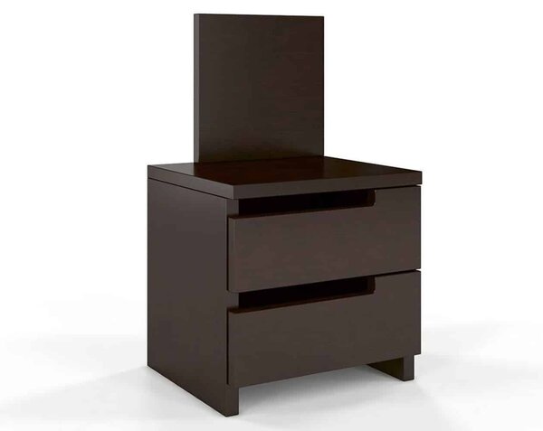 Noptieră lemn masiv TerraCraft 2 Sertare Pin, 40 × 35 × 66 cm - Wenge