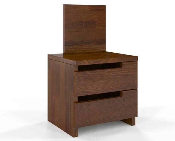 Noptieră lemn masiv TerraCraft 2 Sertare Pin, 40 × 35 × 66 cm - Wenge