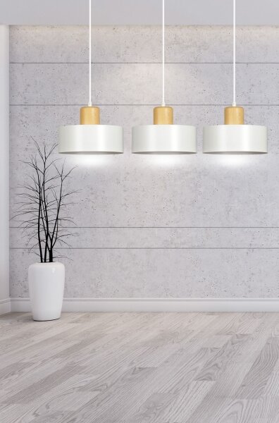 Lustră pe cablu TORIN 3xE27/15W/230V alb