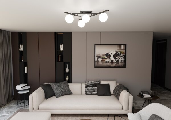 Plafonieră SMART 4xE14/10W/230V negru/alb