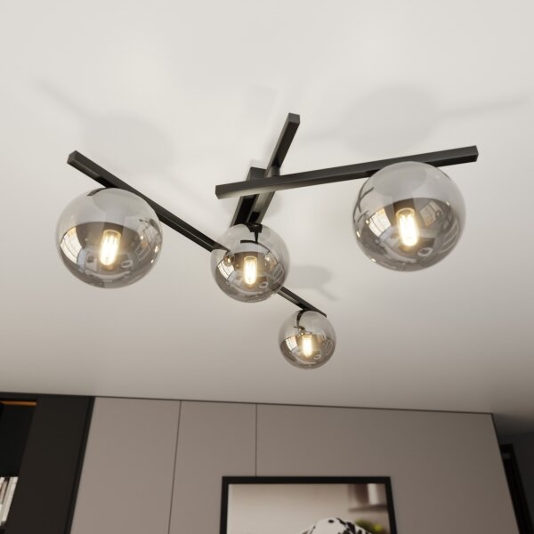 Plafonieră SMART 4xE14/10W/230V negru/gri