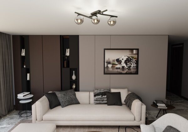 Plafonieră SMART 3xE14/10W/230V negru/gri
