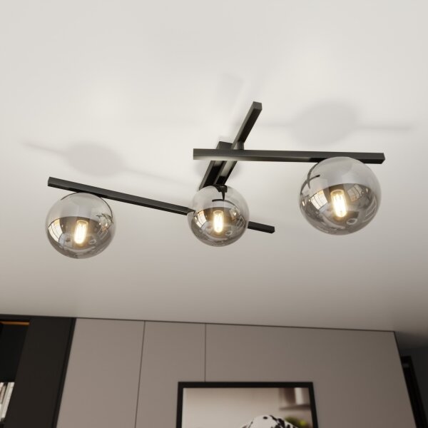 Plafonieră SMART 3xE14/10W/230V negru/gri
