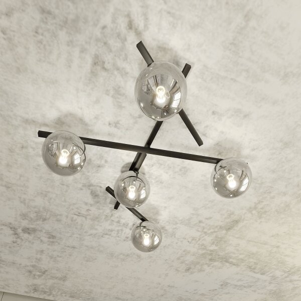 Plafonieră SMART 5xE14/10W/230V negru/gri
