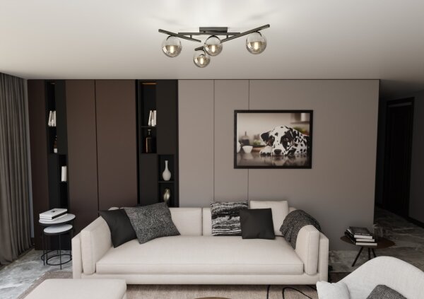 Plafonieră SMART 4xE14/10W/230V negru/gri