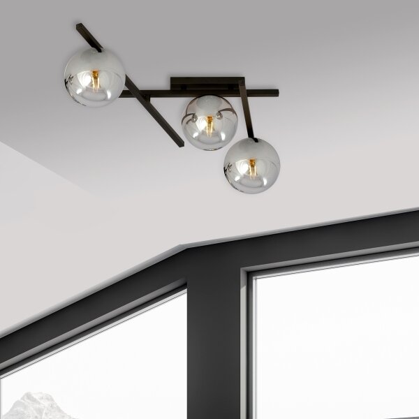 Plafonieră SMART 3xE14/10W/230V negru/gri