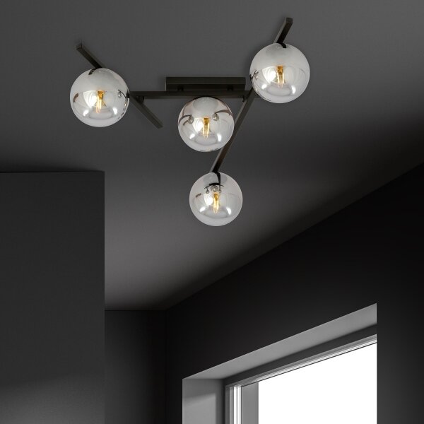Plafonieră SMART 4xE14/10W/230V negru/gri