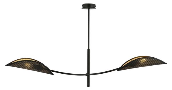Lustră pe tijă LOTUS 2xE14/10W/230V negru/auriu