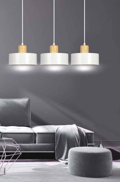 Lustră pe cablu TORIN 3xE27/15W/230V alb