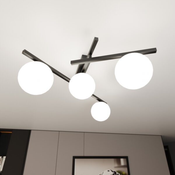 Plafonieră SMART 4xE14/10W/230V negru/alb