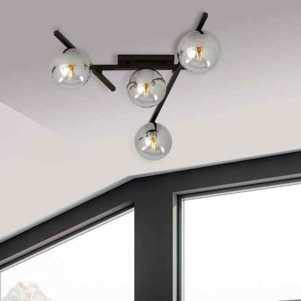 Plafonieră SMART 4xE14/10W/230V negru/gri