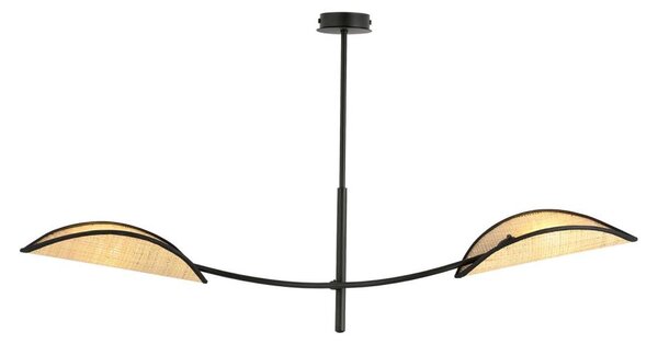 Lustră pe tijă LOTUS 2xE14/10W/230V negru/bej