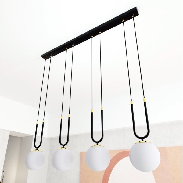 Lustră pe cablu GLAM 4xE14/10W/230V negru