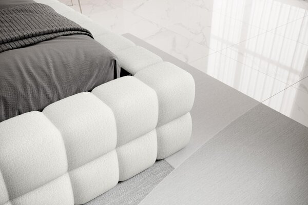 Pat lemn masiv Tapitat Tetrix Personalizabil 140/160/180x200cm - 140x200, Touch 24