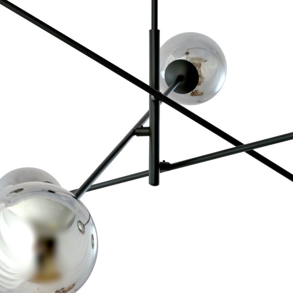 Lustră pe tijă LINEAR 6xE14/10W/230V negru/gri