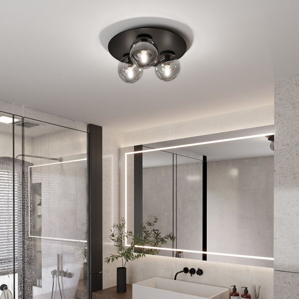 Plafonieră SOLAR 3xE14/10W/230V negru/gri