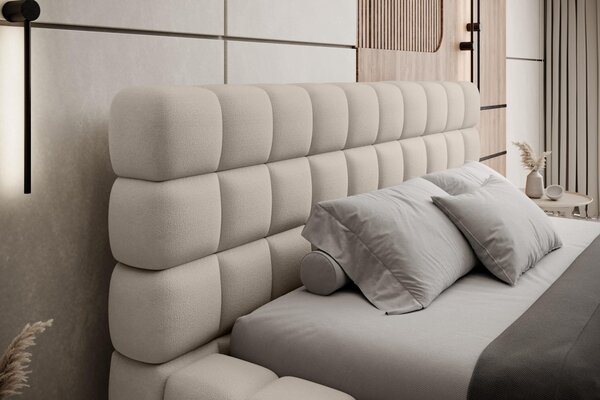 Pat lemn masiv Tapitat Tetrix Personalizabil 140/160/180x200cm - 140x200, Touch 18