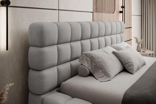 Pat lemn masiv Tapitat Tetrix Personalizabil 140/160/180x200cm - 140x200, Touch 03