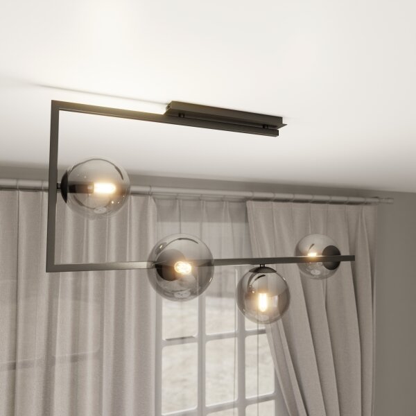 Lustră pe tijă SOMA 4xE14/10W/230V negru/gri