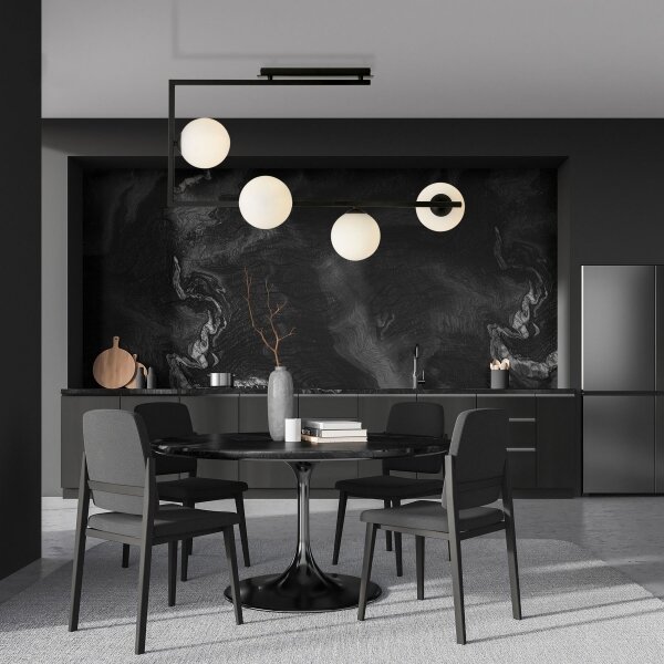 Lustră pe tijă SOMA 4xE14/10W/230V negru/alb