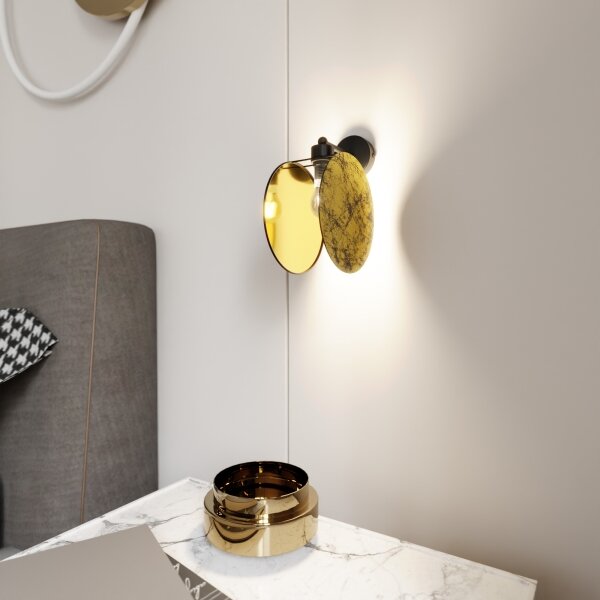 Lampă de perete MOTIF 1xE27/15W/230V auriu