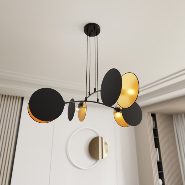 Candelabru suspendat pe cablu MOTIF 4xE27/15W/230V, negru