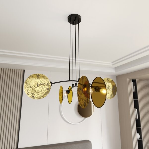Lustră pe cablu MOTIF 4xE27/15W/230V auriu