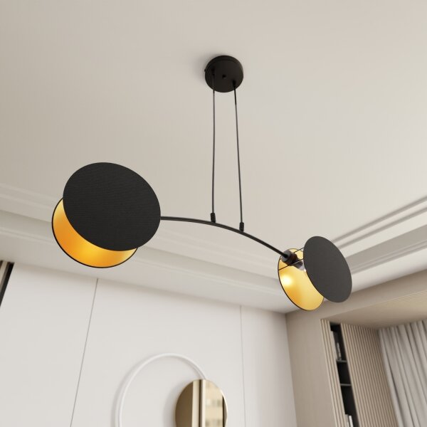 Lustră pe cablu MOTIF 2xE27/15W/230V negru