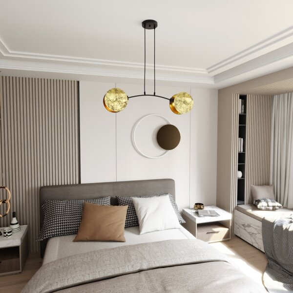 Lustră pe cablu MOTIF 2xE27/15W/230V auriu