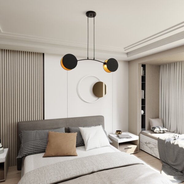 Lustră pe cablu MOTIF 2xE27/15W/230V negru