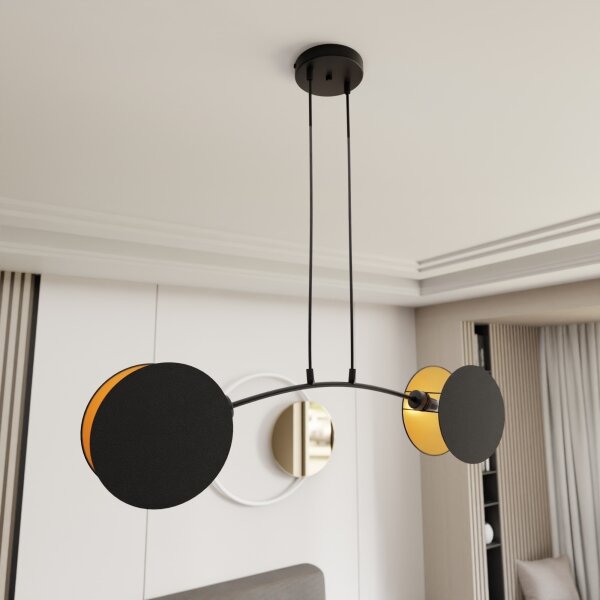 Lustră pe cablu MOTIF 2xE27/15W/230V negru